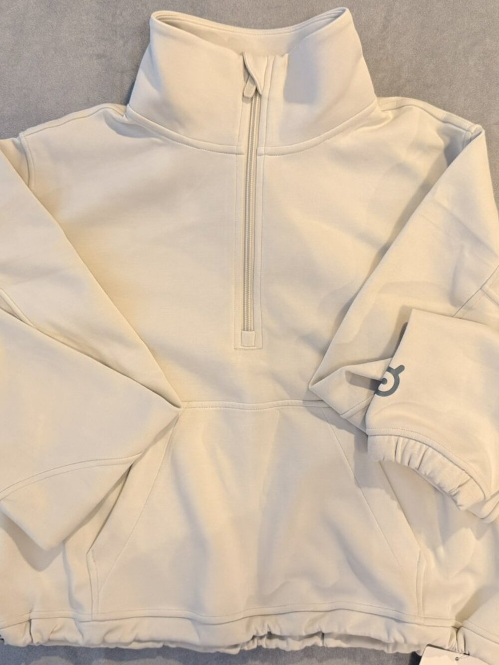 lululemon x peloton | Brushed Softstreme Half Zip | bone white | size 8